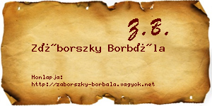 Záborszky Borbála névjegykártya