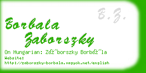 borbala zaborszky business card
